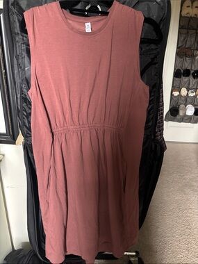 Athleta Mauve Sleeveless Jersey Midi Dress